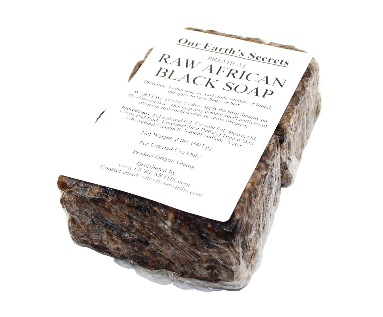 African Black Soap Raw 2 lbs Natural Shea Coconut Oil Unrefined Skin Care