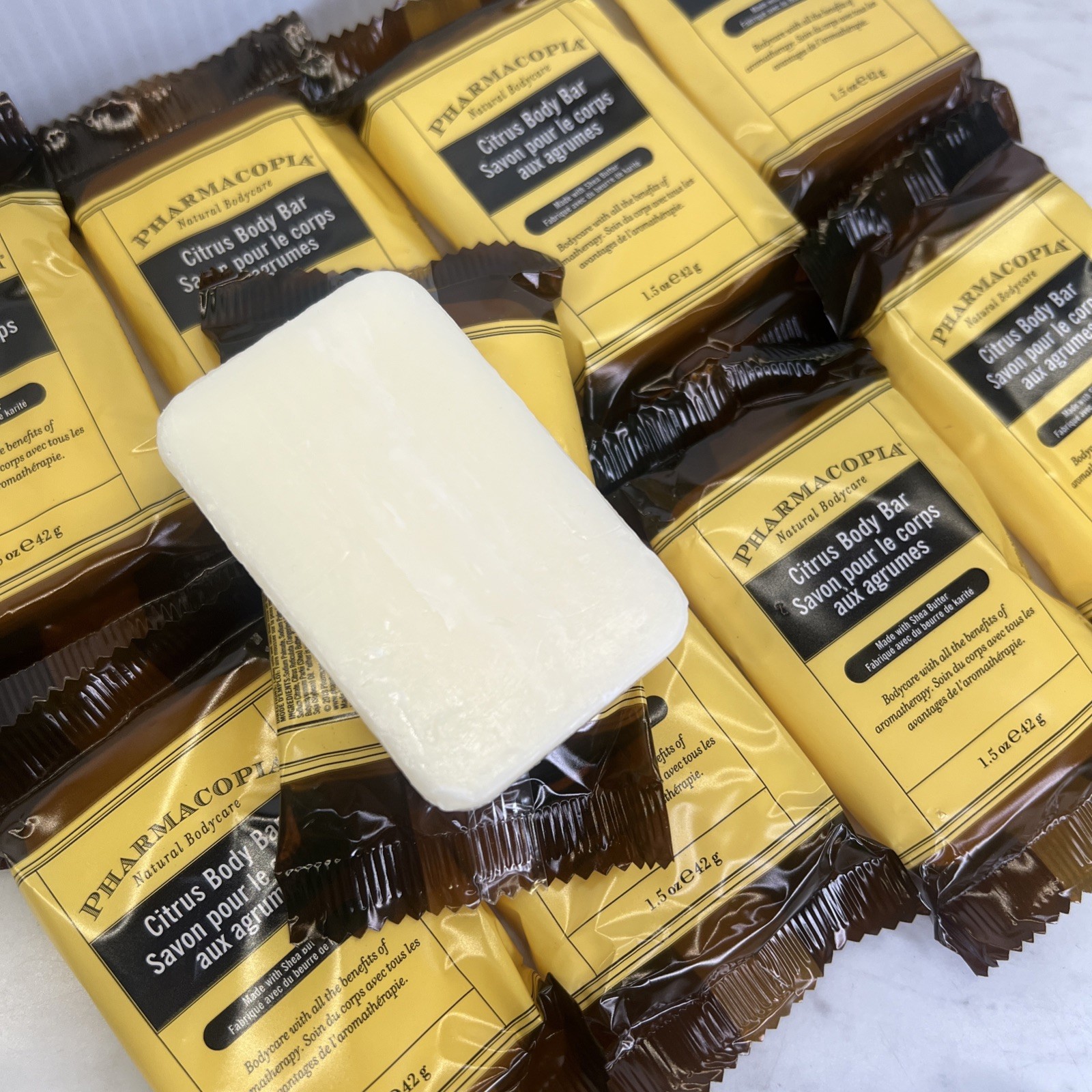 Pharmacopia Citrus Body Bar Aromatic Soap, 1.5 oz Travel Size, Lot of 10 Bars