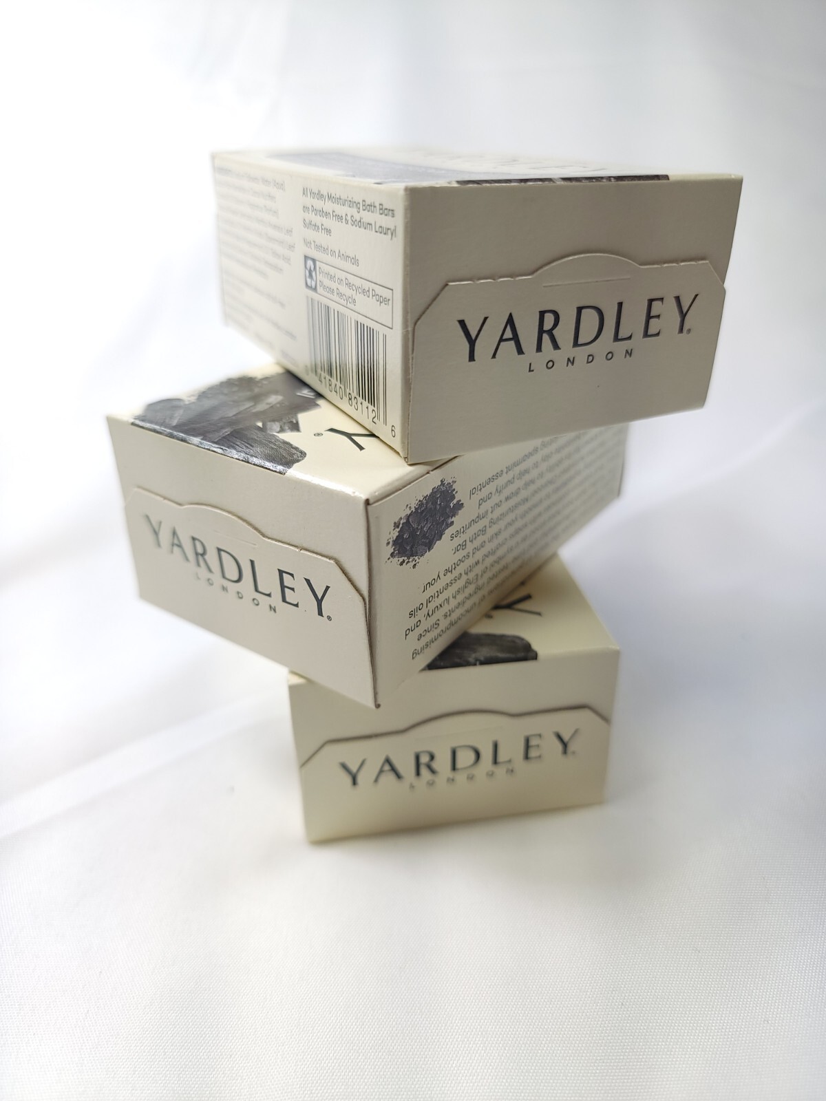 Yardley London Activated Charcoal Lot of 3 Bar Soap Bentonite Clay Purify Skin