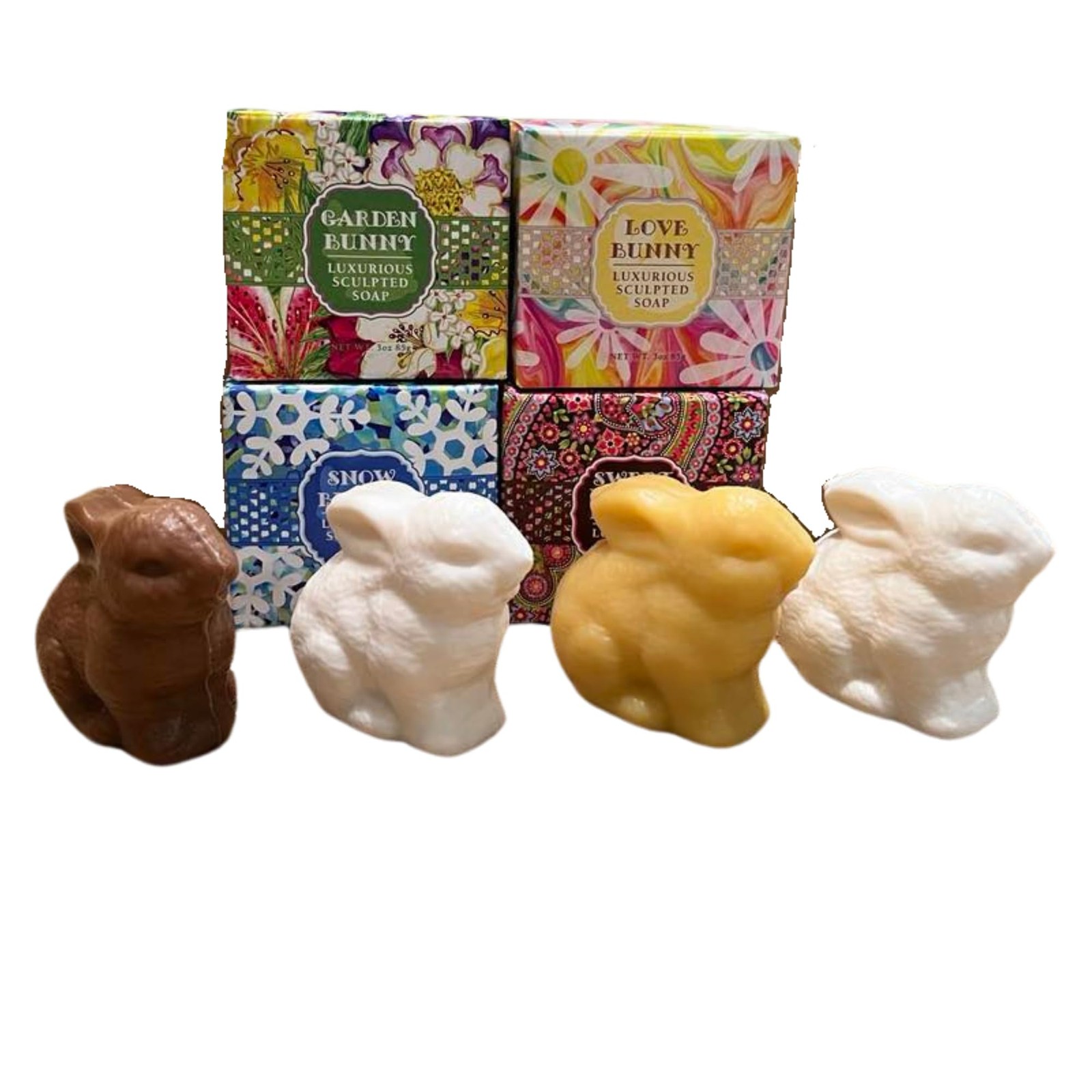 Sculpted Bunny Soap Set by Greenwich Bay Trading, 3 oz Each, 4 Pieces – Love,…