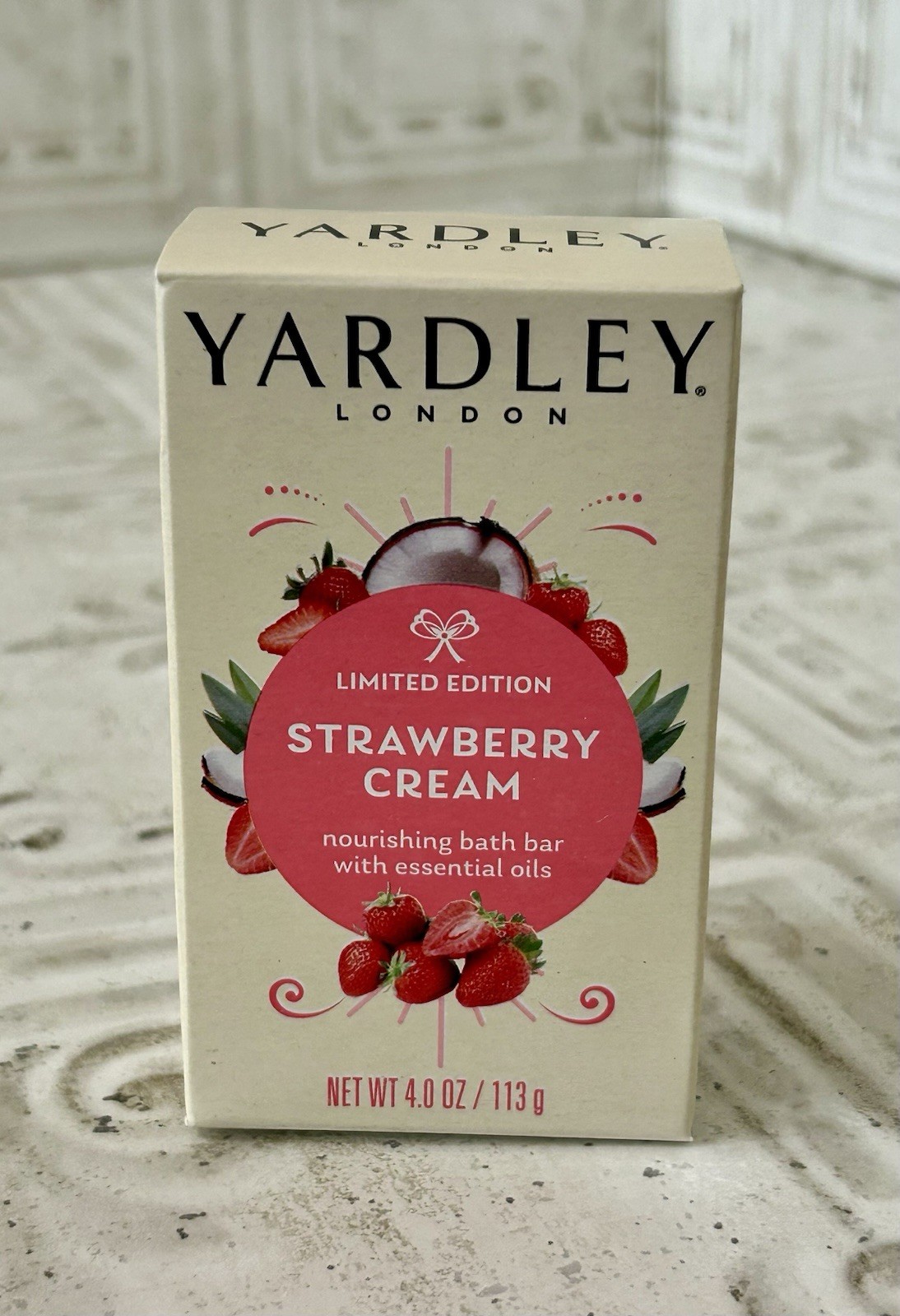 2 x Yardley London Limited Edition Strawberry Cream Bath Bar Soap 4 oz