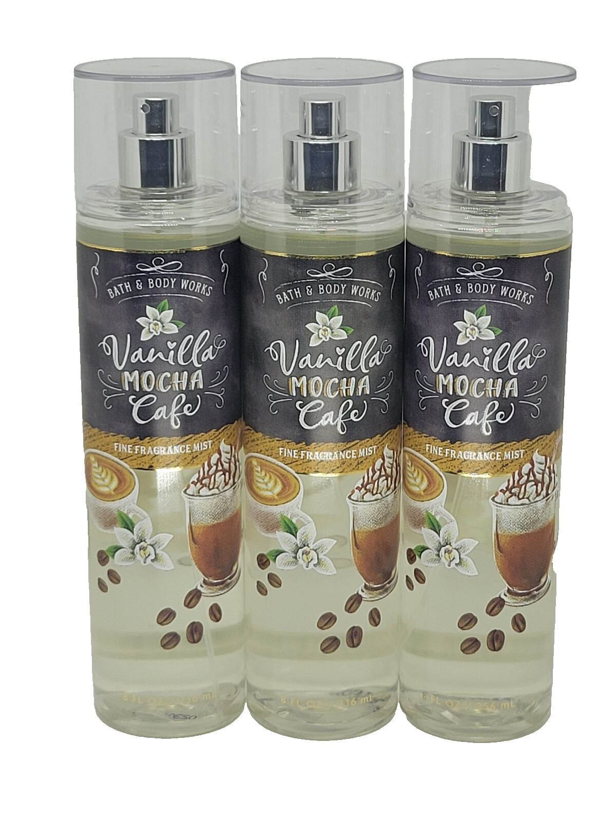 Bath Body Works Vanilla Mocha Cafe Fine Fragrance Mist x3
