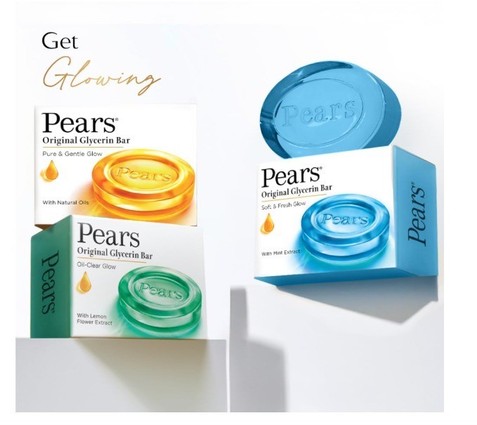 Pears Original Glycerin Soap Bars 125g x 6 Soft Fresh Glow Mint Paraben Free