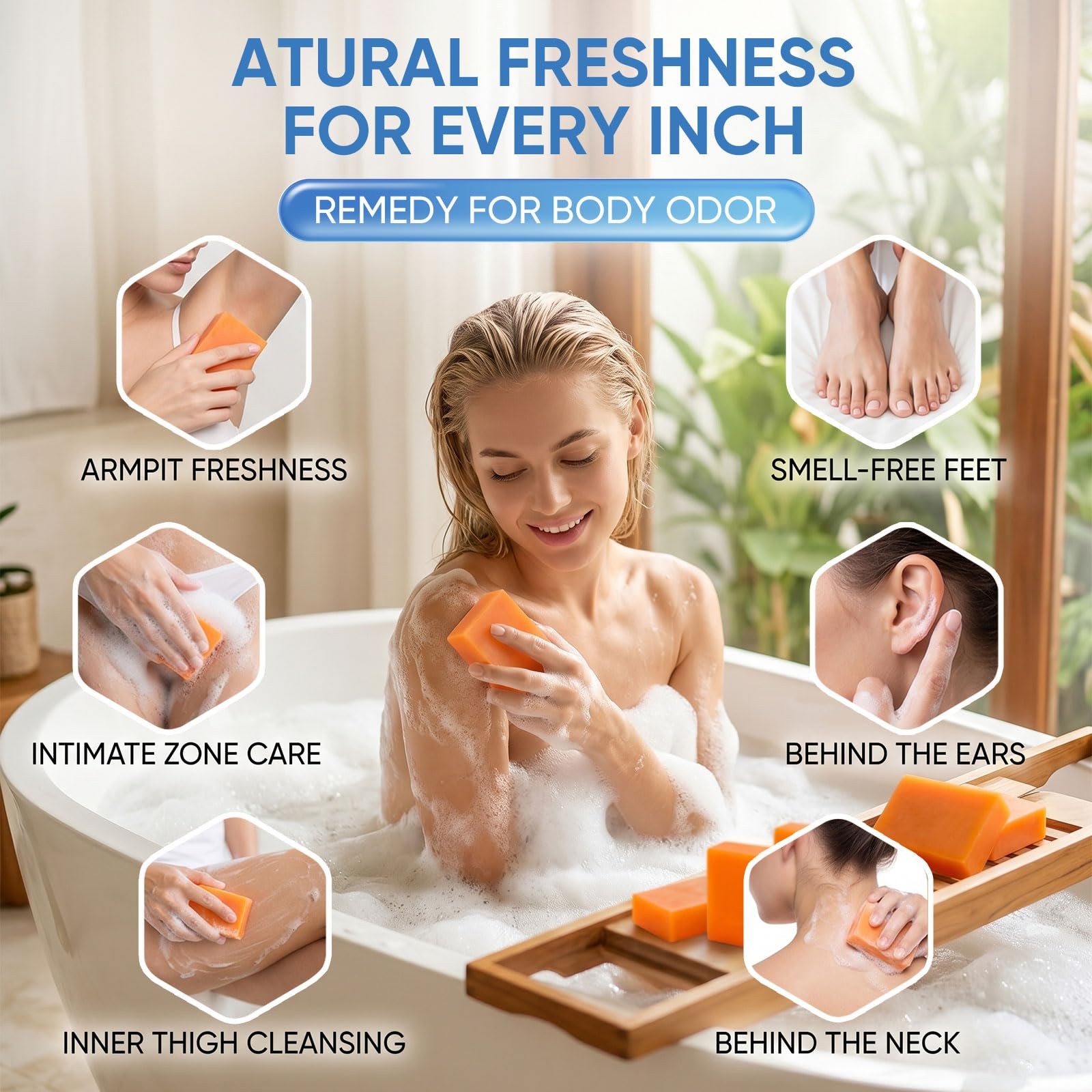 3 PCS Persimmon Soap Bar for Body Odor Control, 0.33 Ounce (Pack of 3)