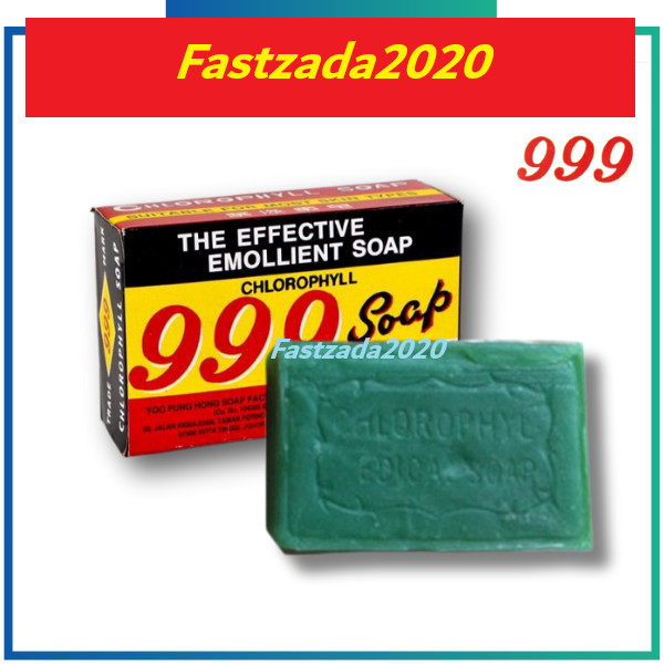 3x 999 Chlorophyll Herbal Soap 90g Anti-Acne Body Bar Made in Malaysia