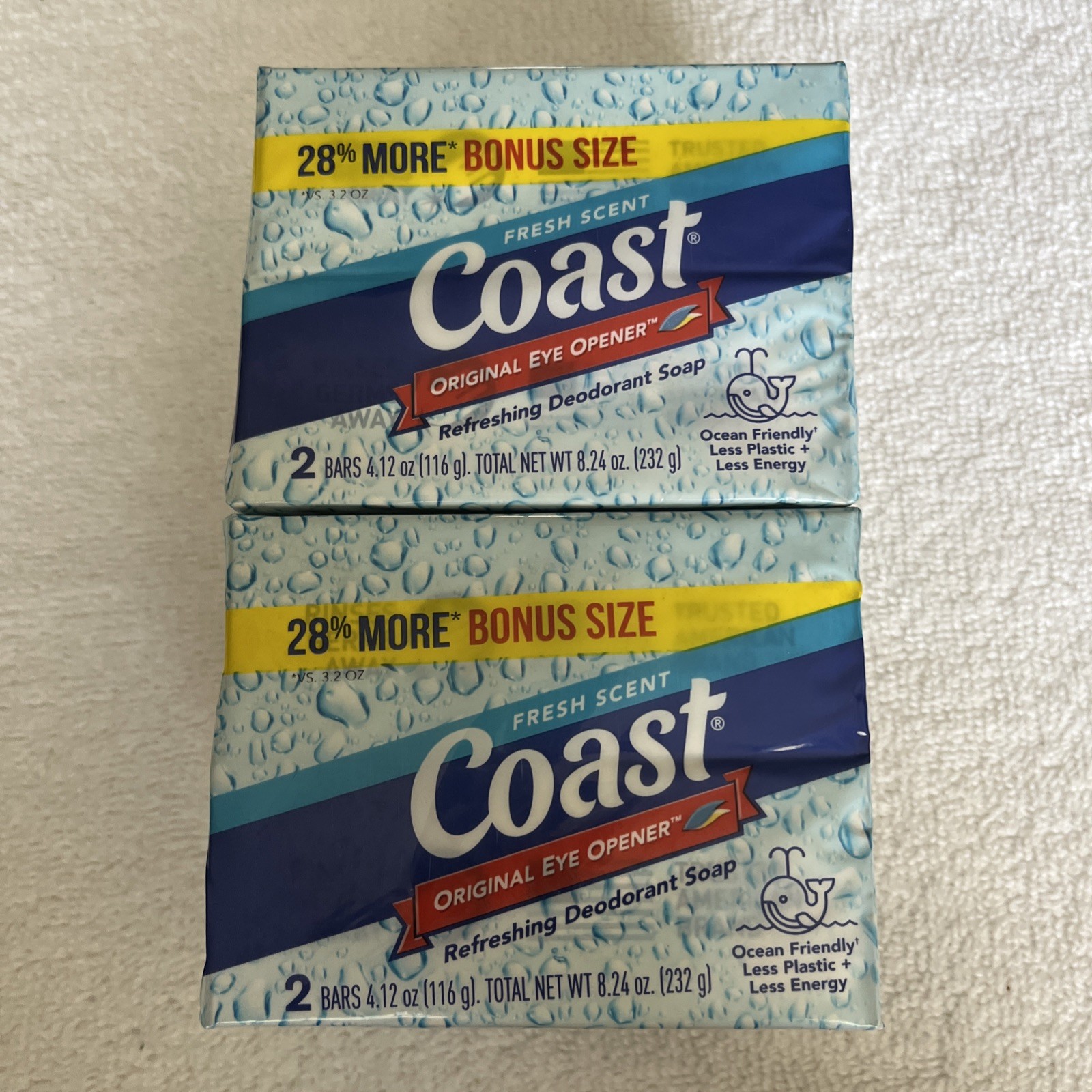 Coast Original Eye Opener Refreshing Deodorant Soap 2 Packs(4 Total) 4.12 Oz