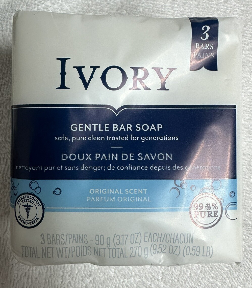 Ivory Soap- New/Sealed- Pack of 3 – 99.44% Pure Clean & Simple-Original Formula-