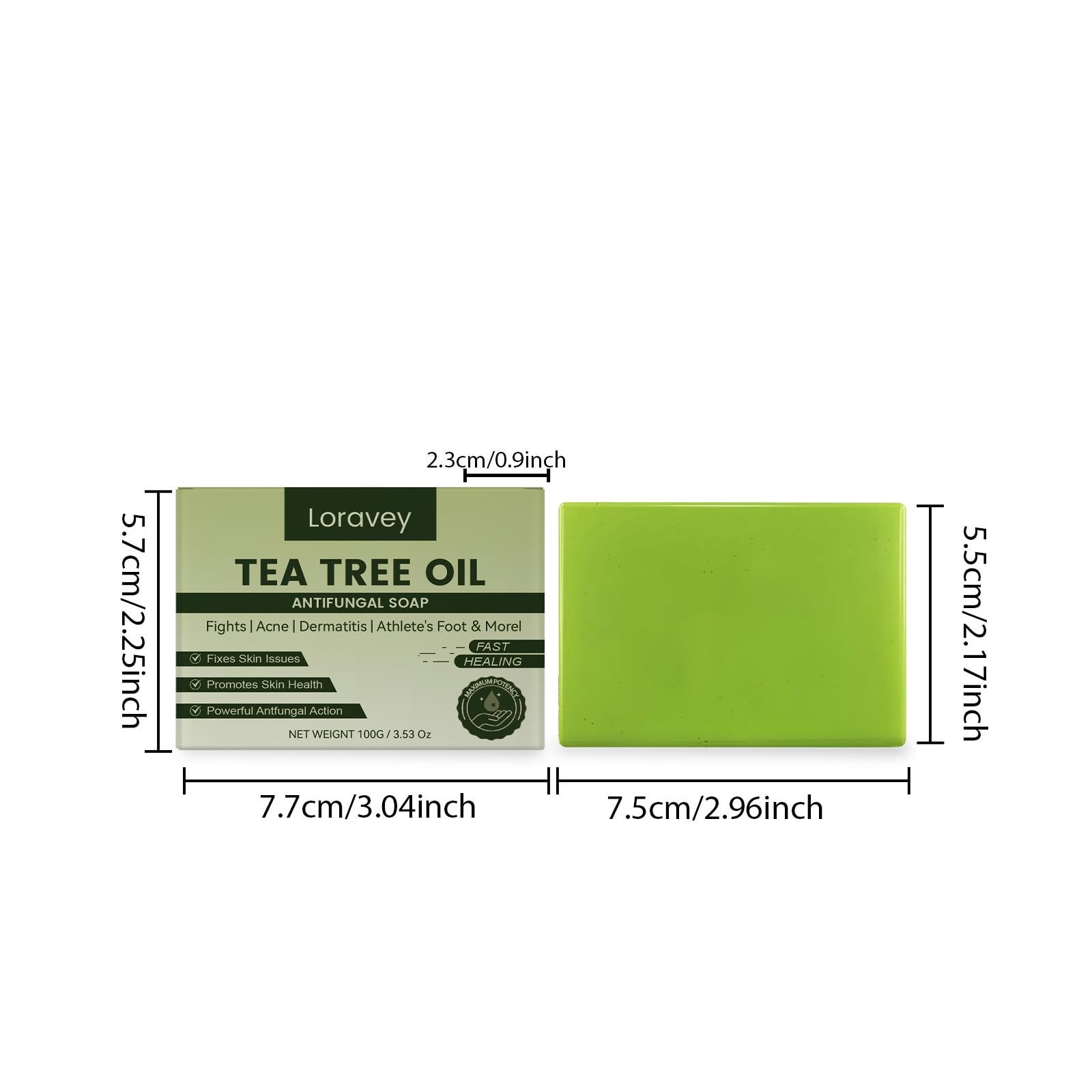 Tea Tree Oil Soap Bar 100g Antifungal Relief Natural Plant-Based – Gently