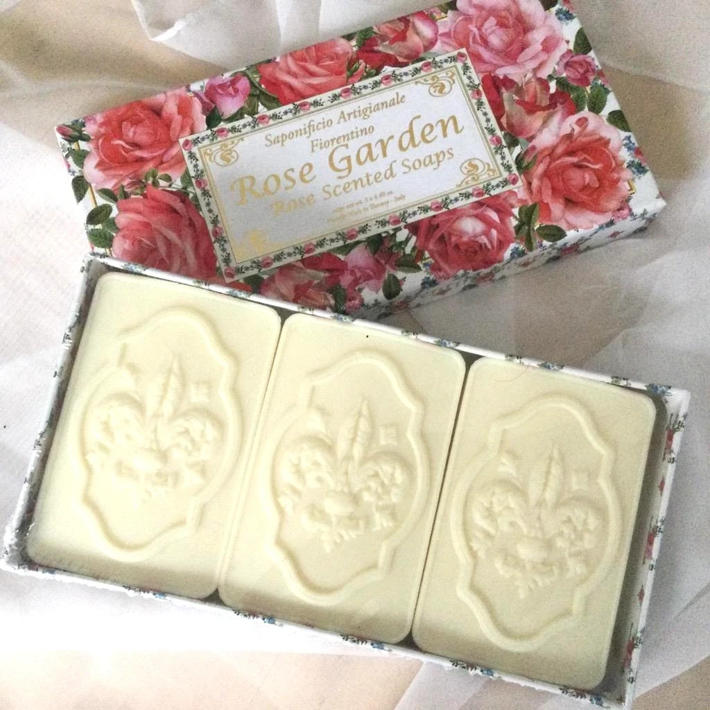 2-Pack Saponificio ~ Rose Garden Rose Scented Bar Soap 6 Bars 125 g Each