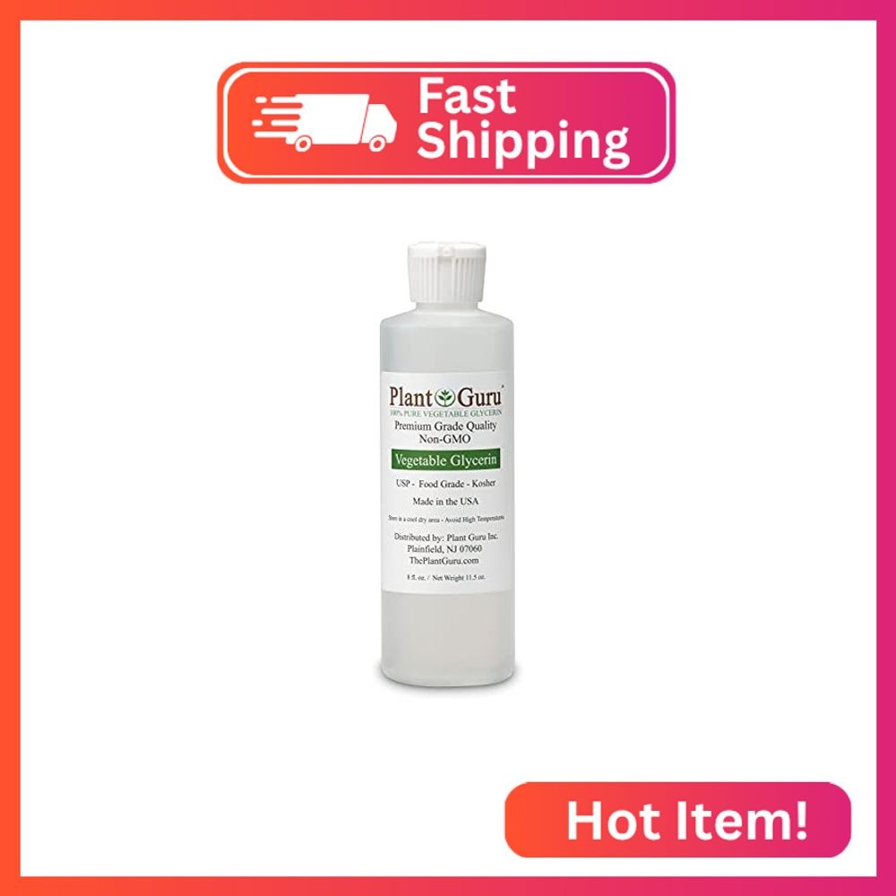 Vegetable Glycerine/Glycerin 8 oz. USP Food Grade Kosher – Great for Skin, Hair,