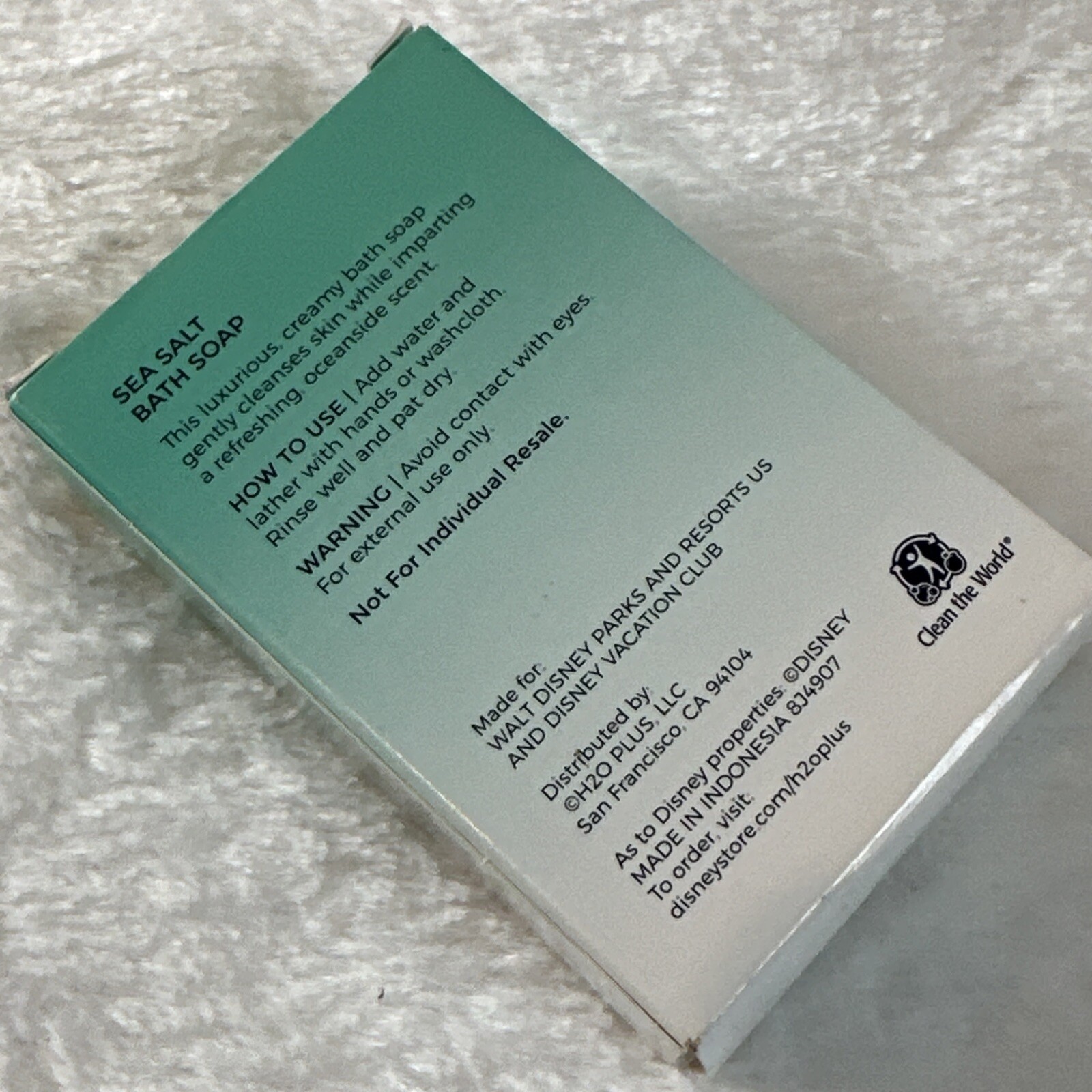 Disney Resorts DVC H2O+ Beauty Sea Salt Bath Soap 1.5oz Spa Relaxation Gift