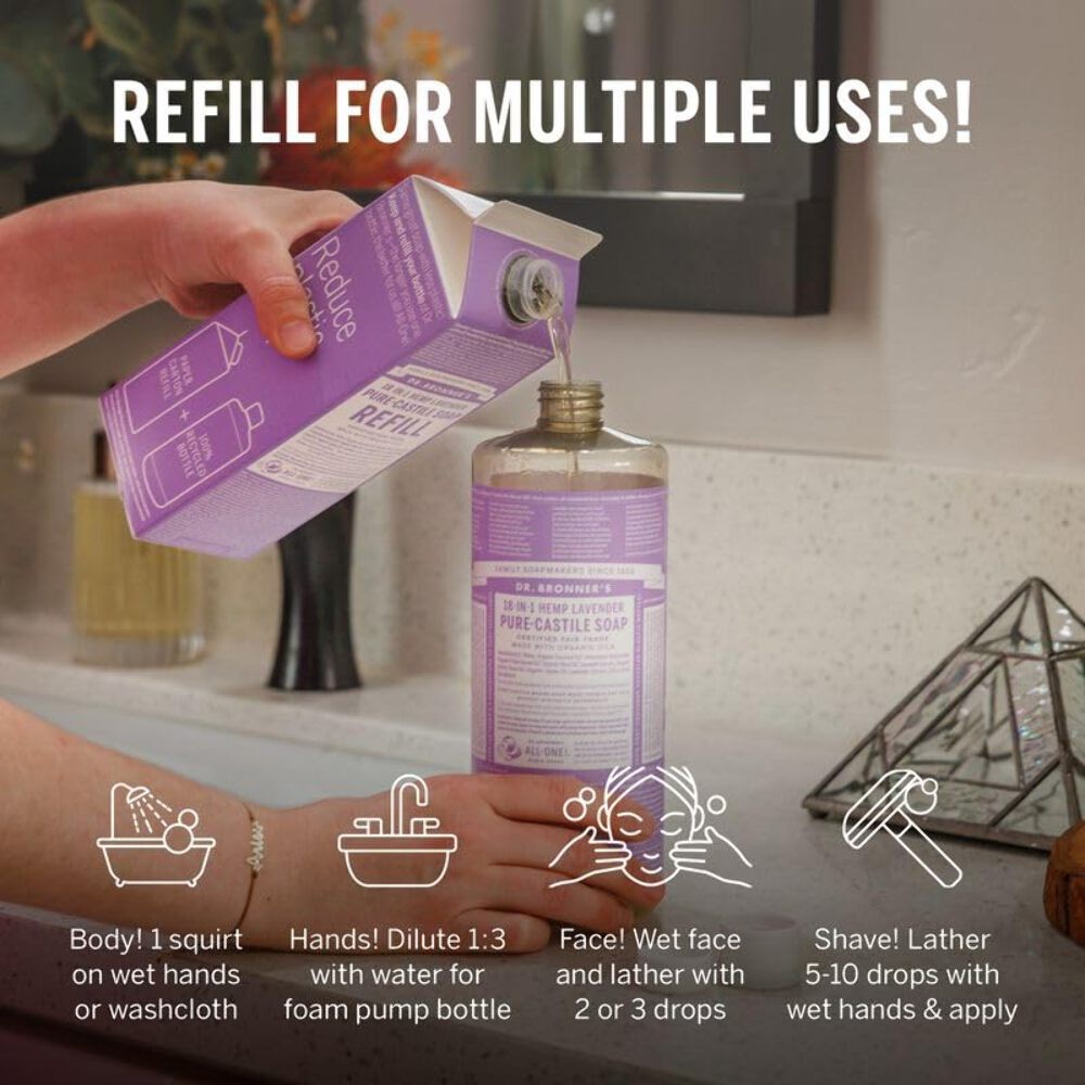 Dr. Bronner’s Pure-Castile Liquid Magic Soap Refill – Made with Regenerative Org