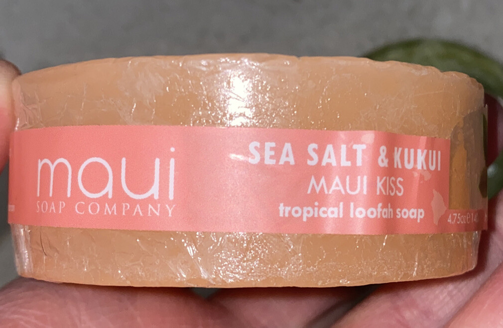 (2) Maui Soap Co Loofah Soap Sea Salt Maui Kiss & Gardenia Hawaiian NEW