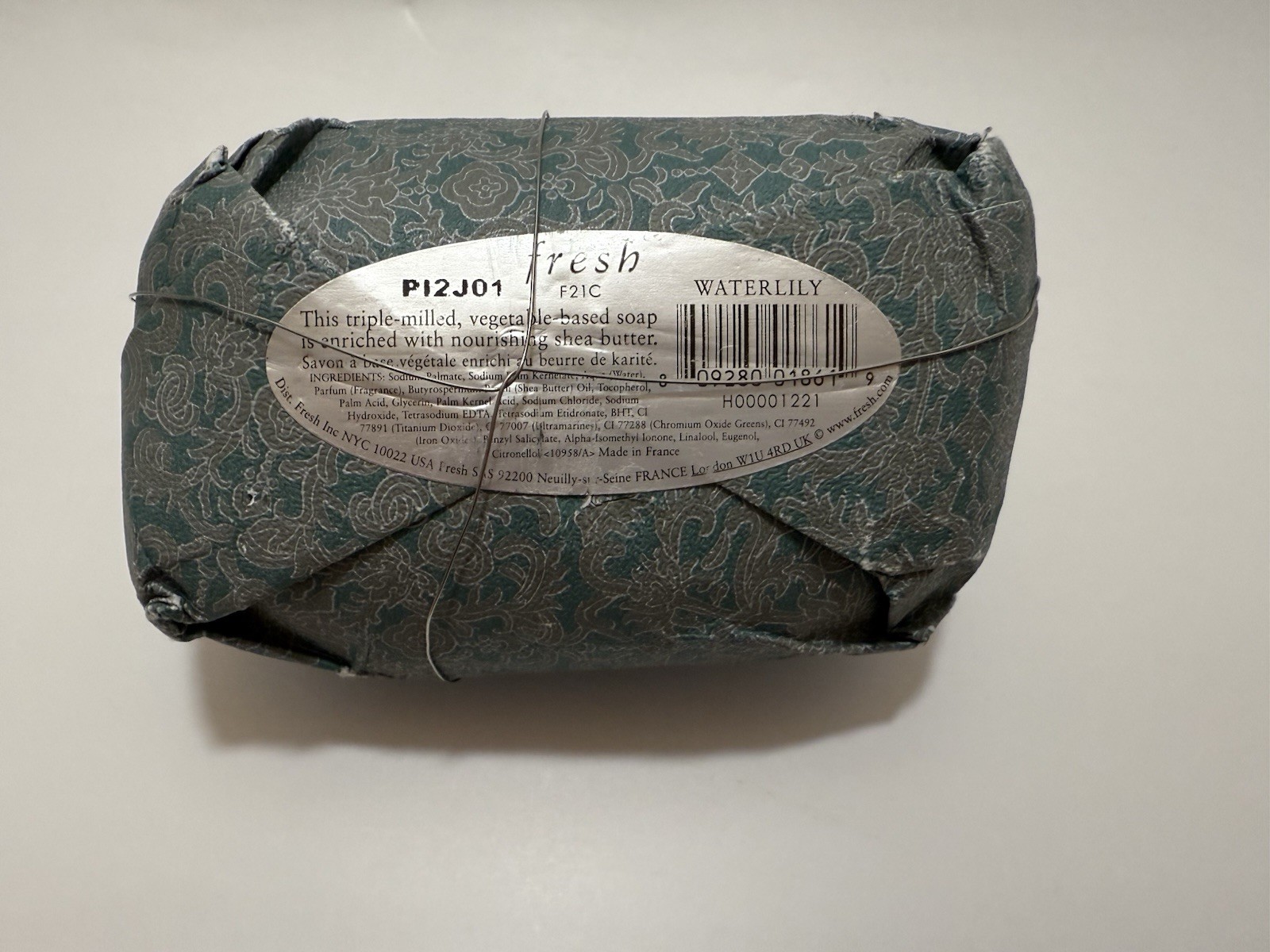 Fresh Waterlily Oval Soap 8.8oz 250g NEW No Box Triple Milled Vegetable-based