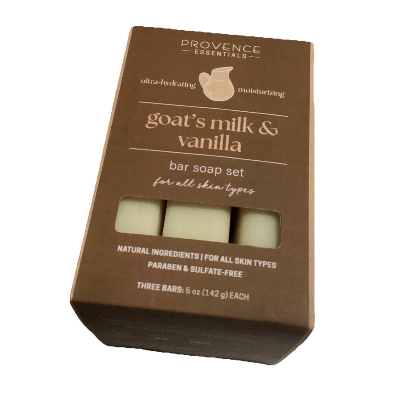 Provence Essentials GOAT’S MILK & VANILLA Organic Olive Oil Soap 3 Bars