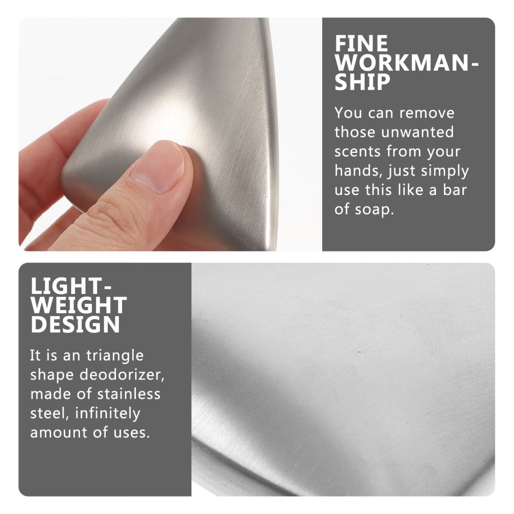 Triangle Metal Bar Soap Stainless Steel Odor Remover for Hand Cleaning