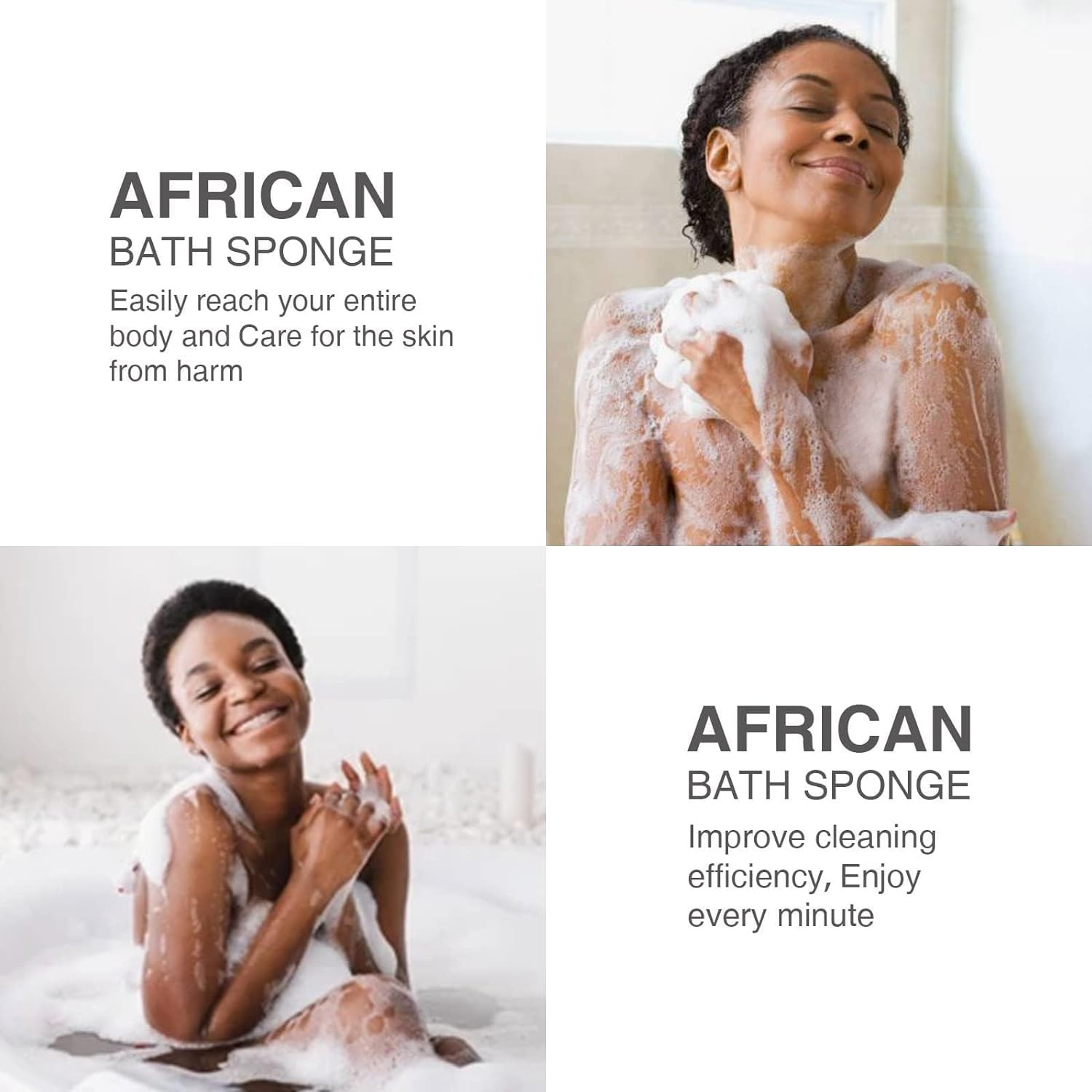 UJFQBH 3 Pieces African Bath Sponge Net Long Pink ,Yellow,purple