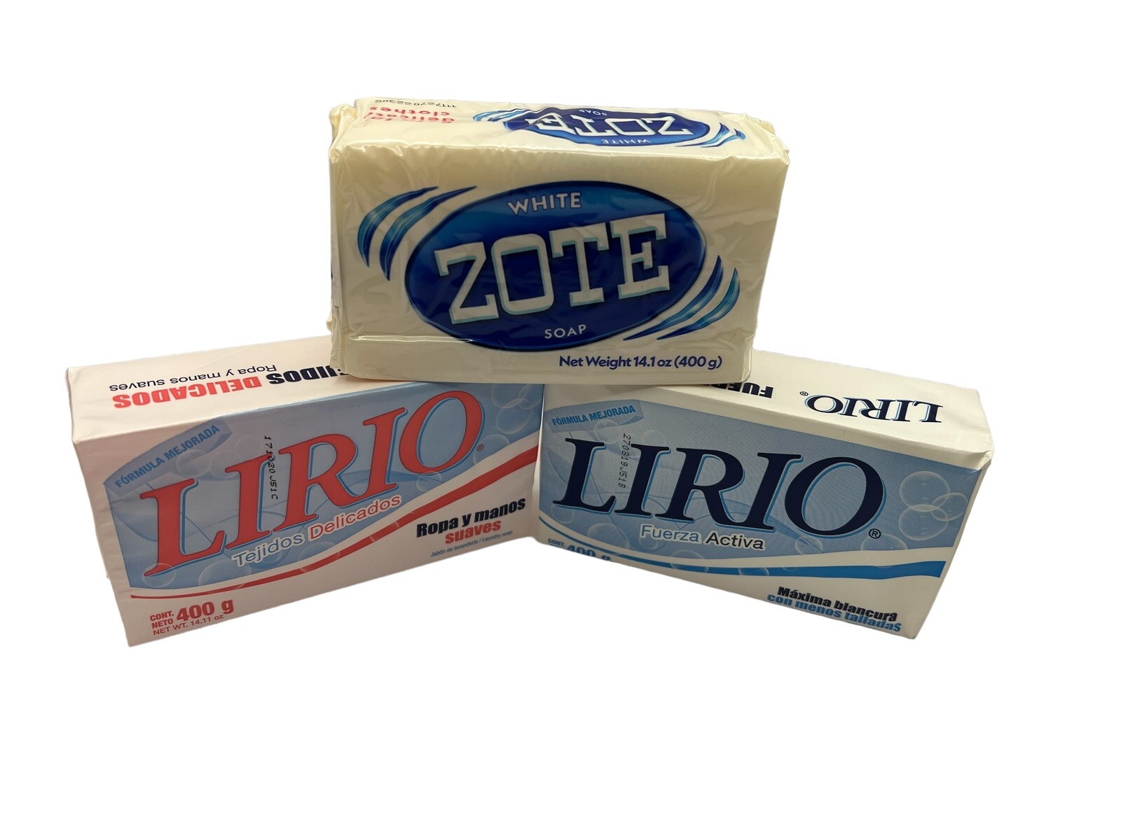 ZOTE&LIRIO PINK&WHITE Laundry Soap Washing Clothes 14.1oz/14.11 3 BARS SET