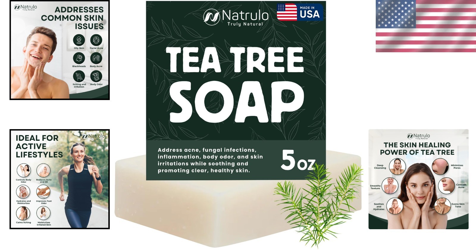 Revitalizing Skin Care with Tea Tree Soap Bar – Helps Prevent Breakouts – 5 Oz