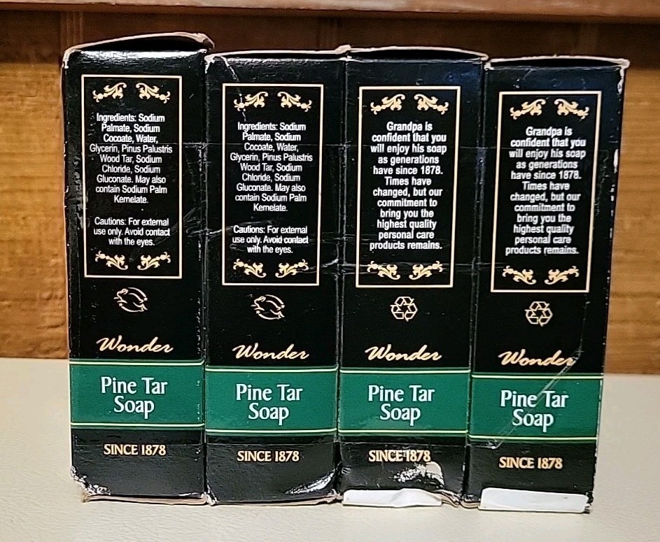Vtg Lot Of 4 Grandpa’s Bar Soap Pine Tar Soap Vegetable Based NOS New
