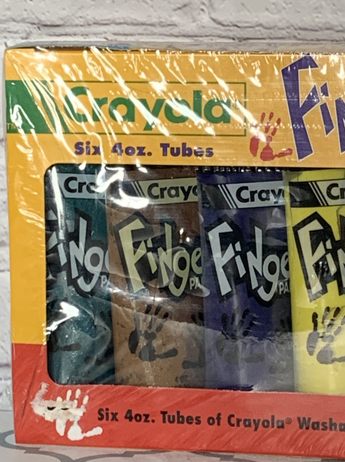 Vtg Crayola Washable Finger Paint (6) 4oz Tubes 1994