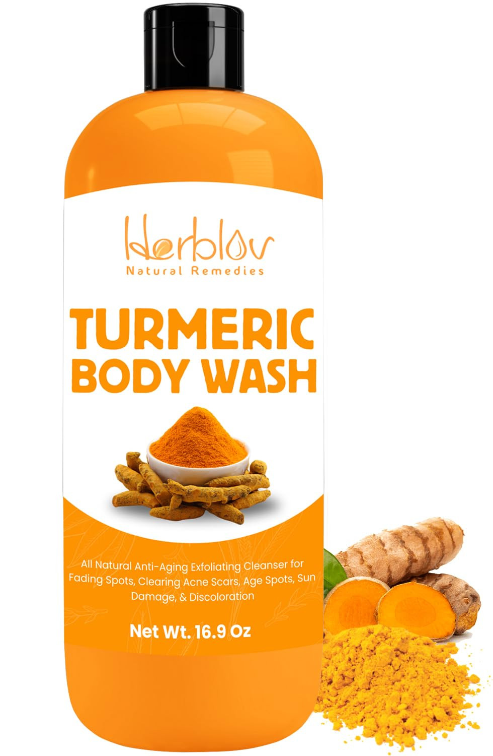 Brightening Turmeric Body Wash – Natural Anti-Aging & Exfoliating Soap