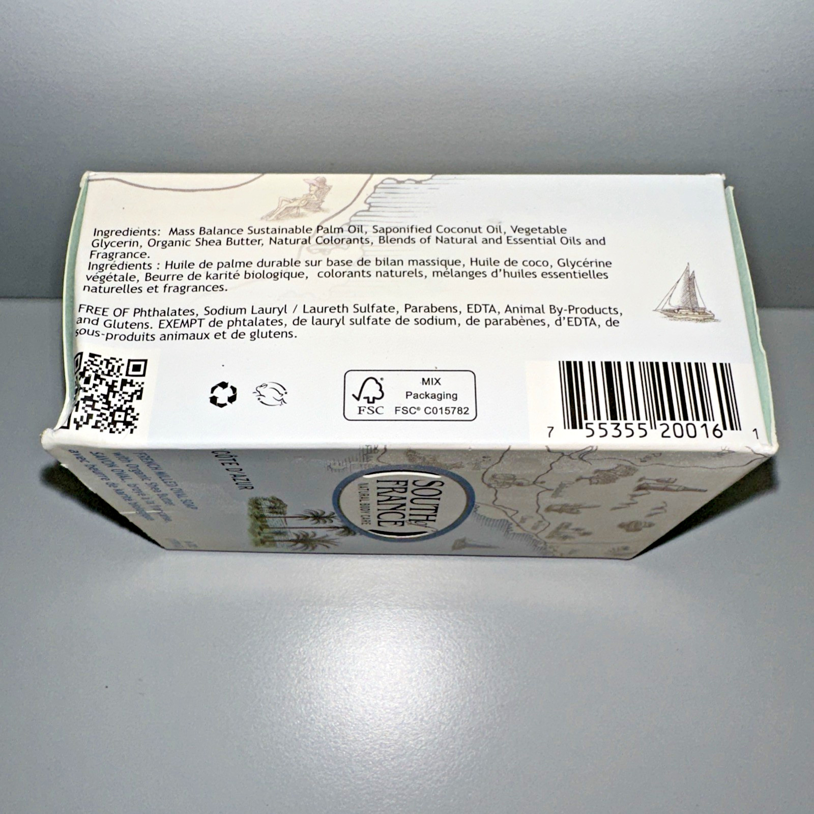 SOUTH OF FRANCE Cote D’Azur French Milled Oval Bar Soap 6 oz
