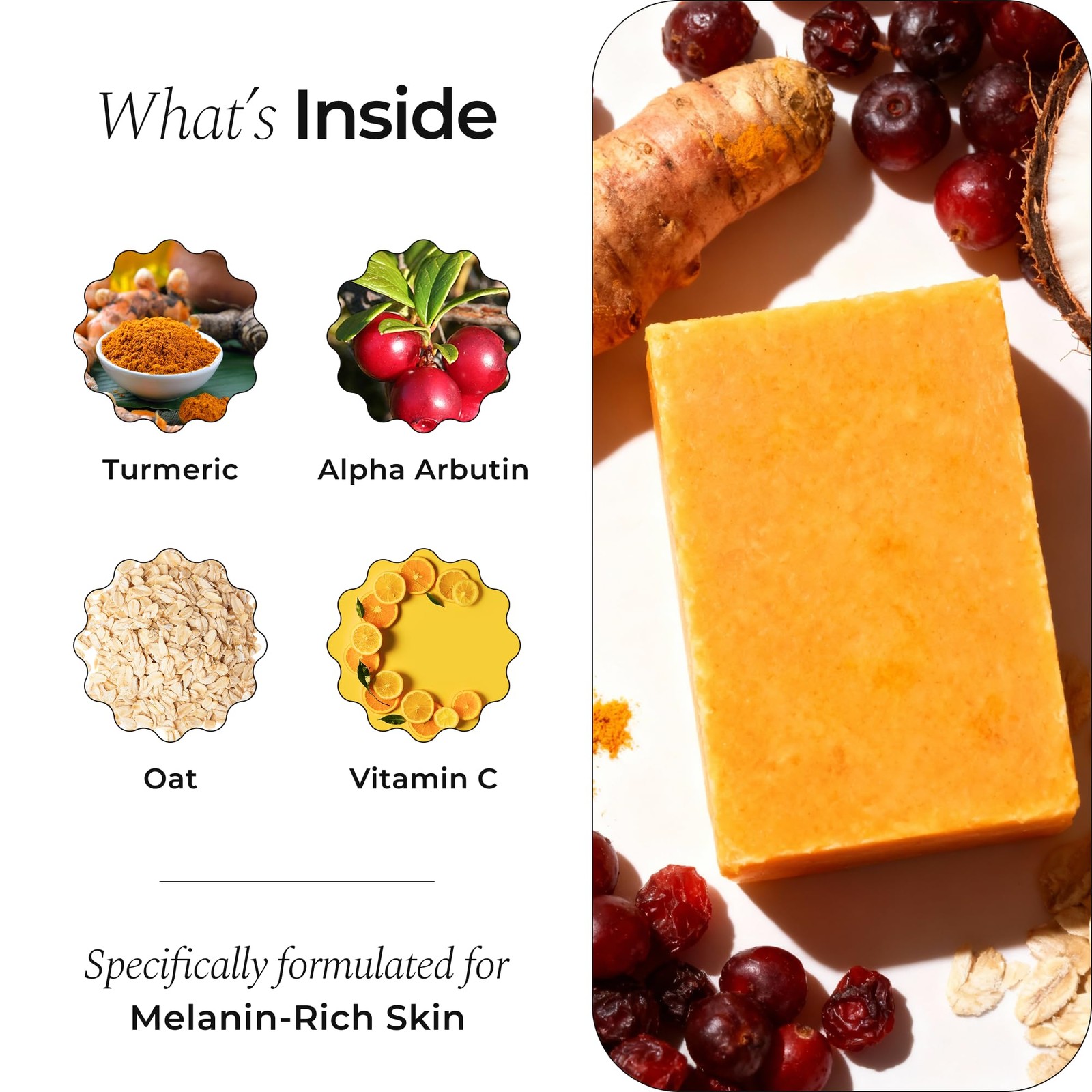 Organic Turmeric Soap for Dark Spots, Soap for Face, All Natural Face Wash