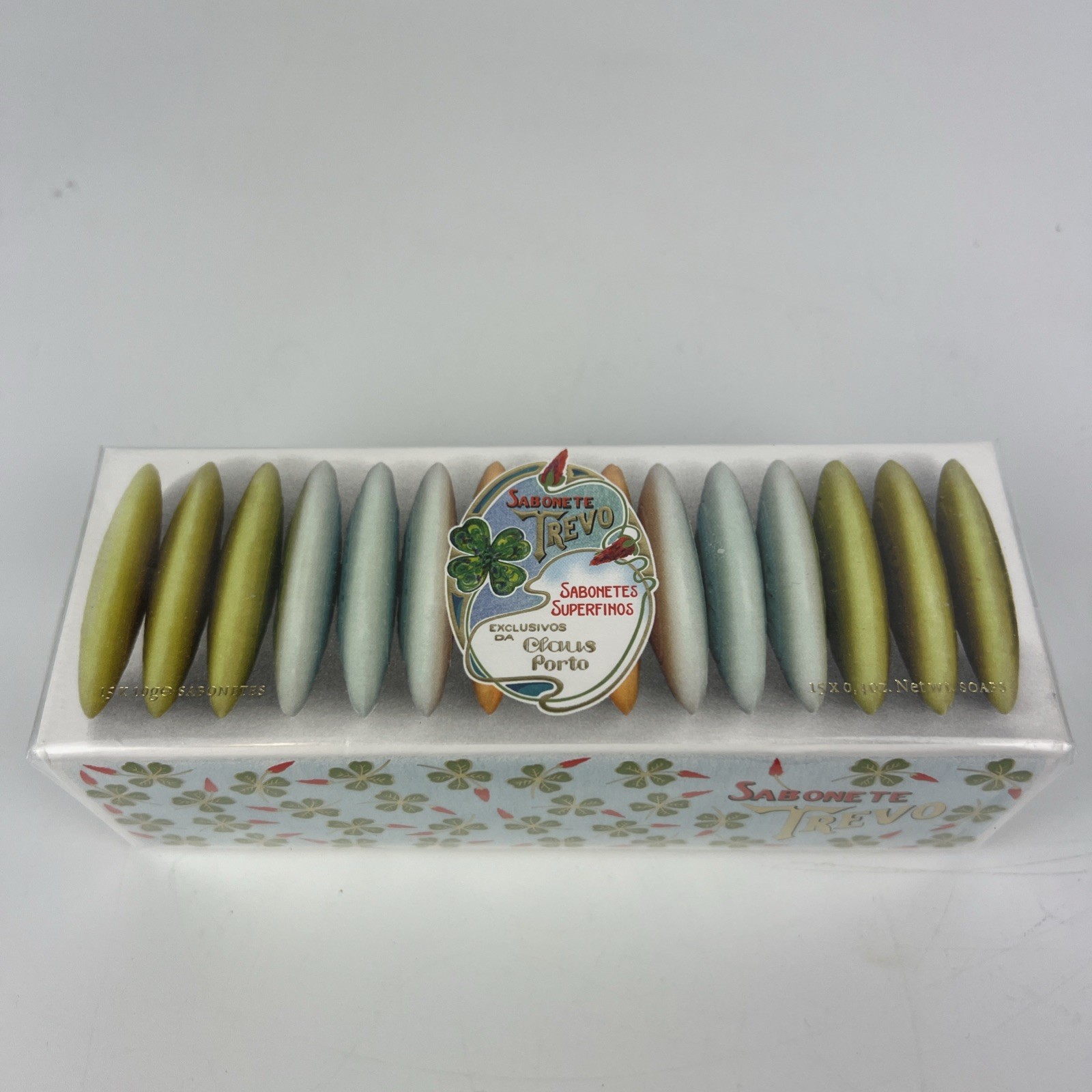 Claus Porto – Trevo Guest Soap Box with 15 Mini Soaps in 4 Scents, (10g each)