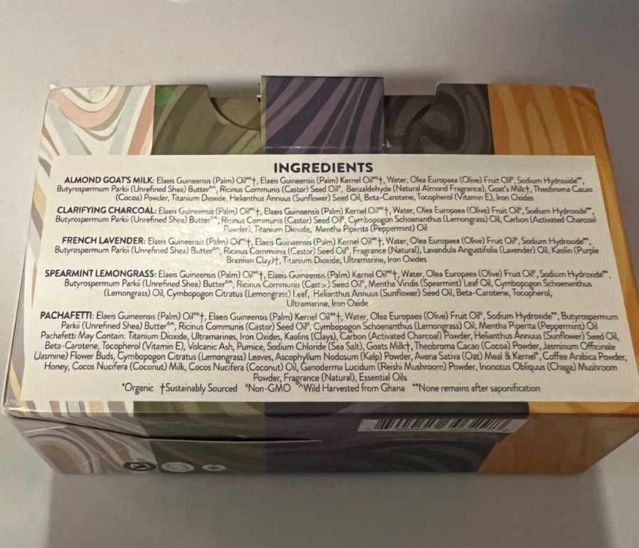 Pacha Soap Co 4 Bars Soap 16 oz – Goat, Charcoal, Lavender, Spearmint Lemongrass