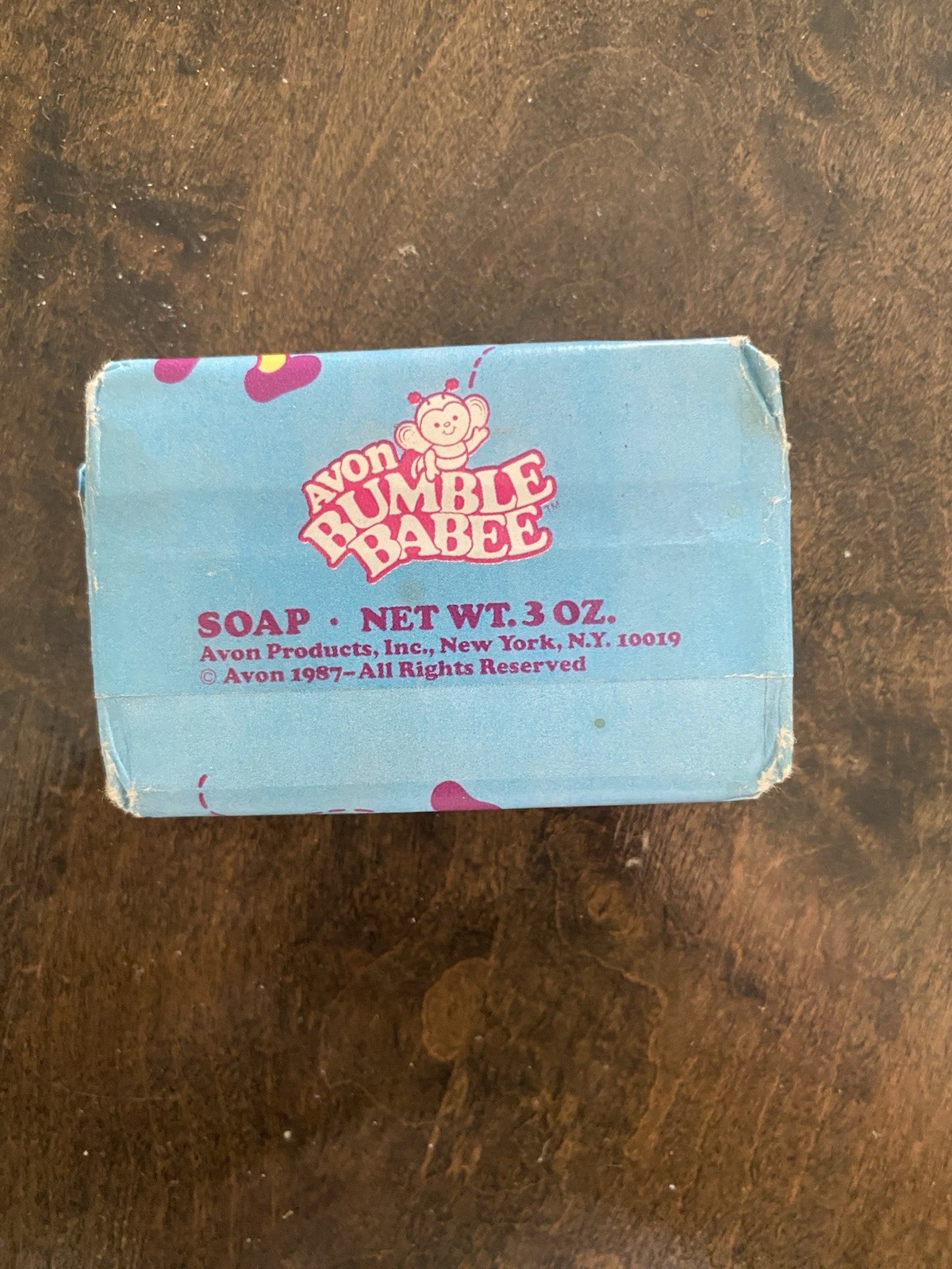 Avon Bumble Babee Body Bar Soap 3 oz Blue Rectangular Cartoon Pattern
