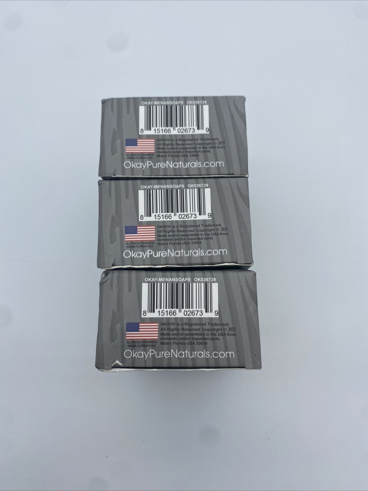 3-Pack Okay ~ Fresh Natural Soap Bar For Men 9 oz Each