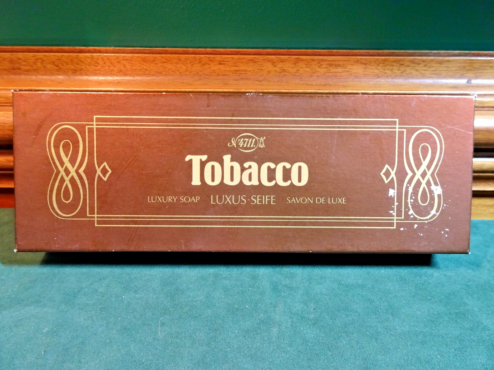 MUELHENS #4711 TOBACCO LUXURY SOAP BARS, SET/3, GERMANY, ORIG. BOX, 3.5 OZ EACH