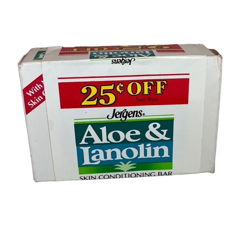 Vintage 1980’s Jergens Aloe & Lanolin Bar Soap 1 Unopened 4.75oz Bar