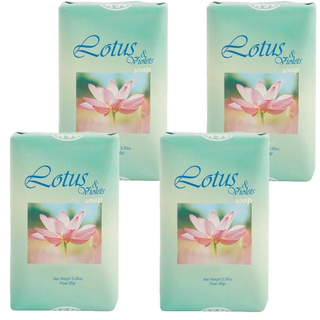 Lanman & Kemp Lotus & Violets Soap Bar 3.35 Oz (Pack of 4)