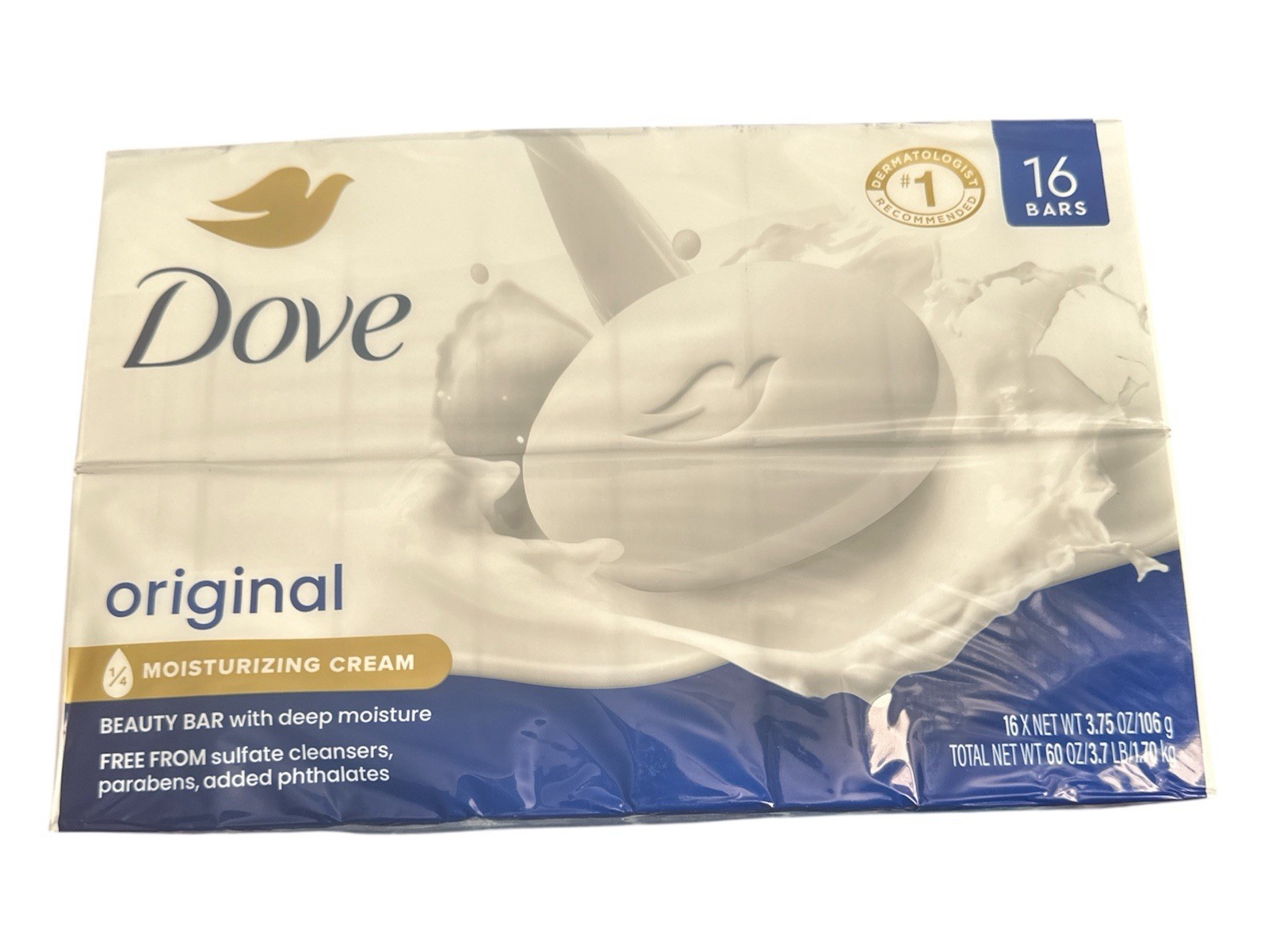 DOVE BEAUTY BAR Original Deep Moisturizing CREAM SOAP 16 pack (3.75oz. 16 ct.)
