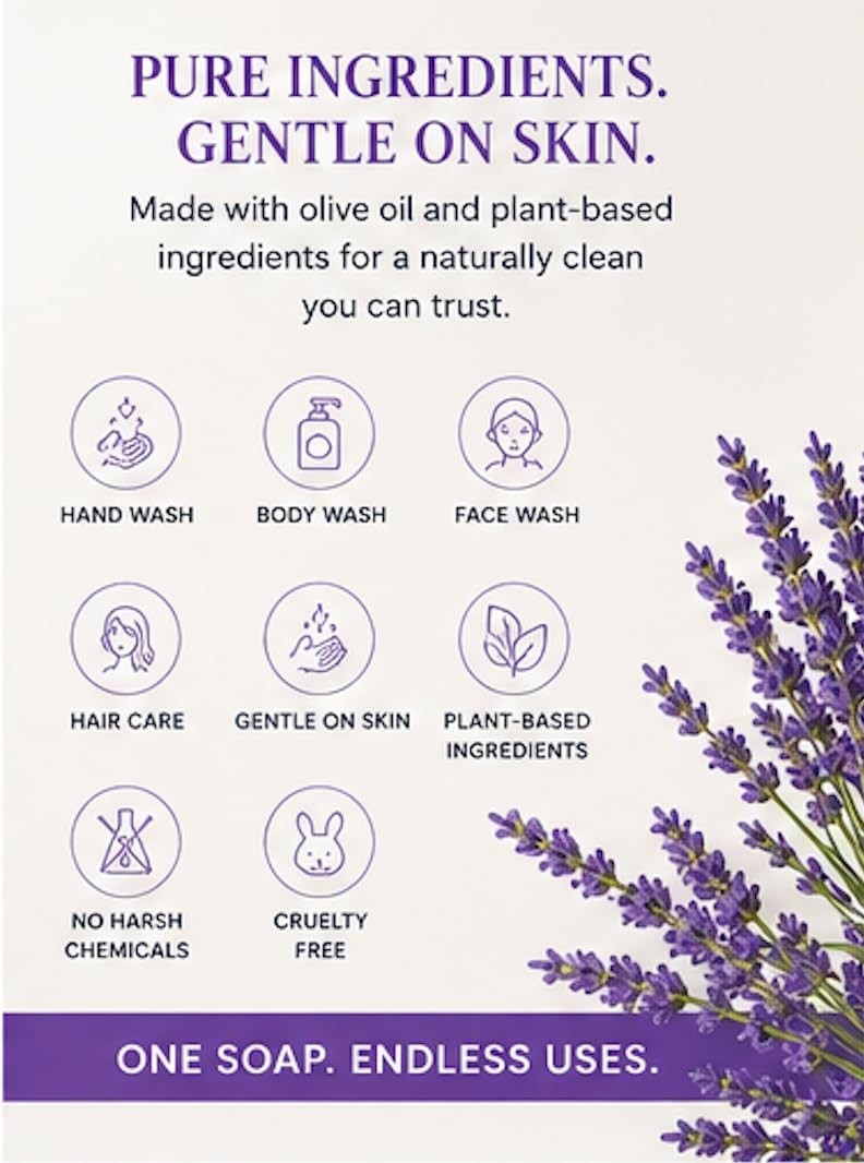 Brittanie’s Pure Organic Castile Liquid Olive Oil Soap Refill, Lavender 1 Gallon