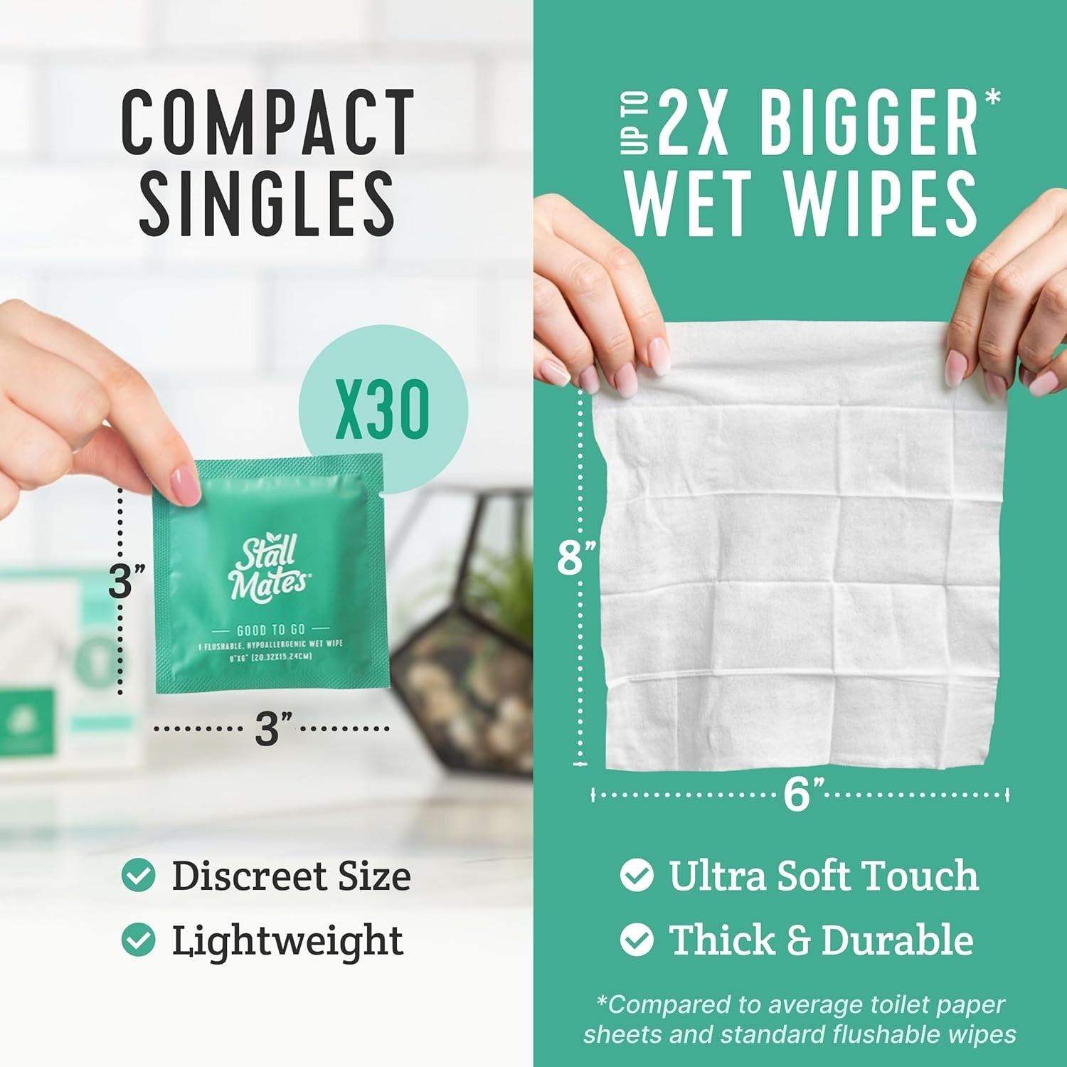 90 Count Flushable Wipes – Individually Wrapped, Unscented Travel-Friendly Pack