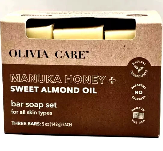 The Natural Goats Milk Company Soap Bar 3 Pack with Manuka Honey New & Sealed