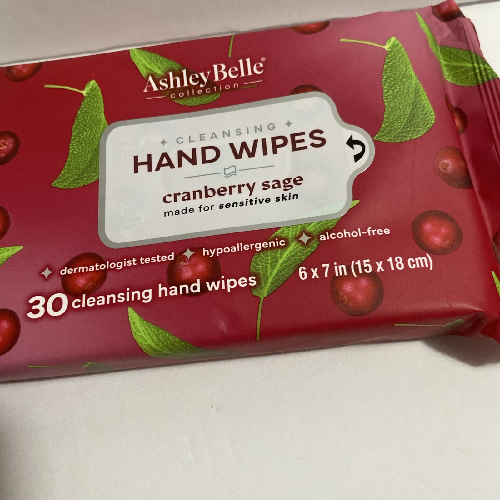 Ashley Belle Hand Wipes Cranberry Sage 30 Pcs