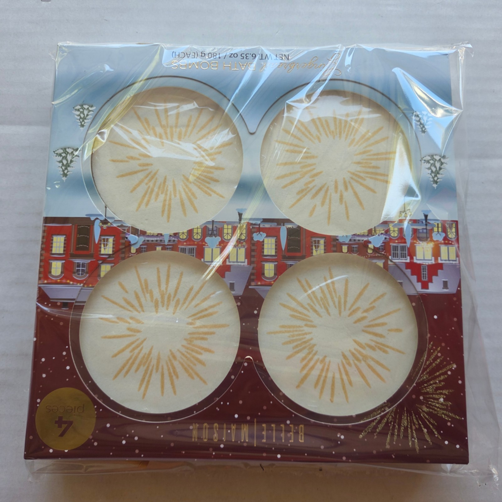 Four (4) Belle Maison Gingerbread Bath Bombs – 6.35 oz / 180 g (Each)