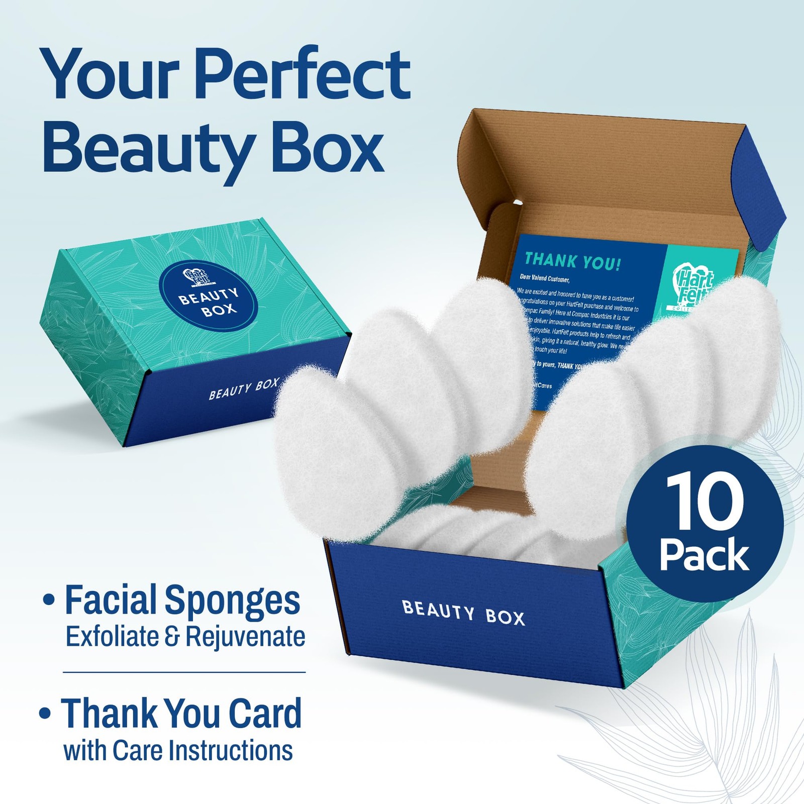 HartFelt [10 Pack] Regular Exfoliating 1 Count (Pack of 10), – White
