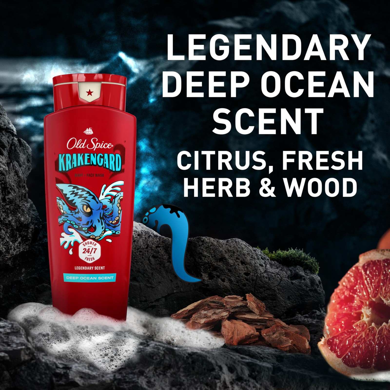 Old Spice Cleansing Body Wash for Men, 3X Defense, 24/7 24 Fl Oz (Pack of 4)