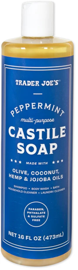 2 Bottle Trader Joe’s Peppermint Castile Soap Multi-Use Body Shampoo