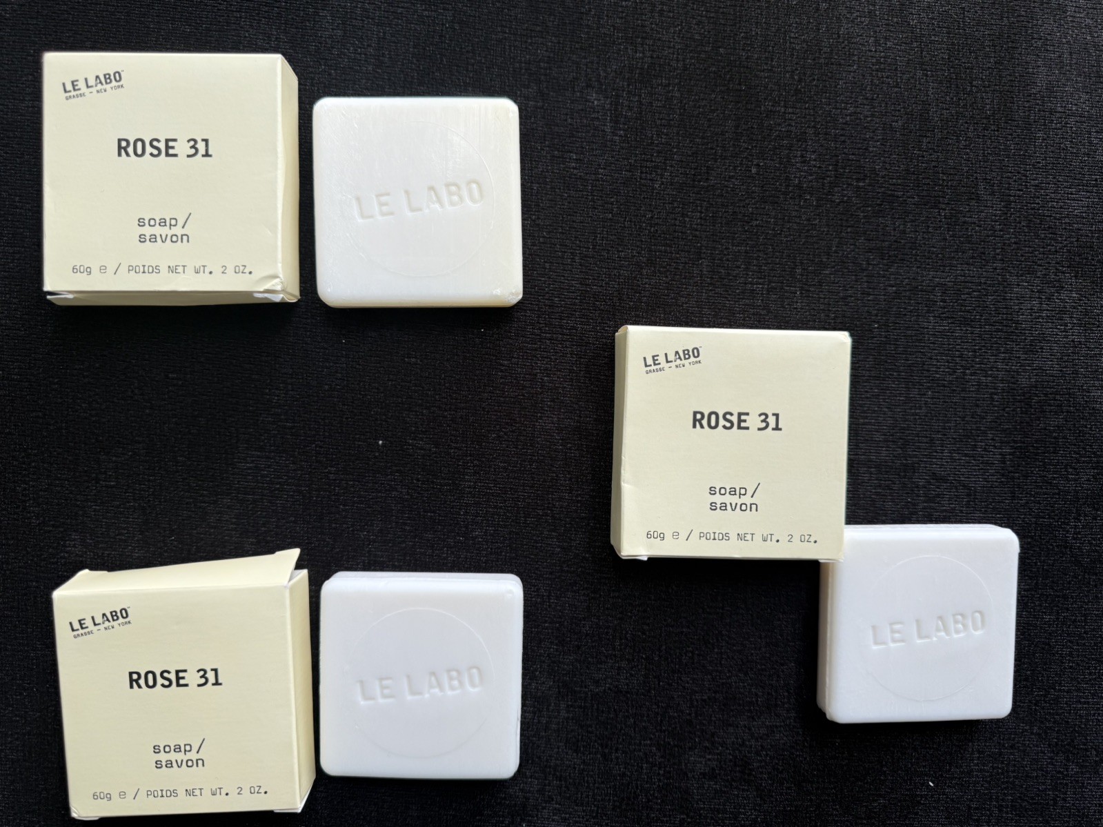 -Lot of 3 – Le Labo Rose 31 Soap 60g/2oz bar Brand New In Box