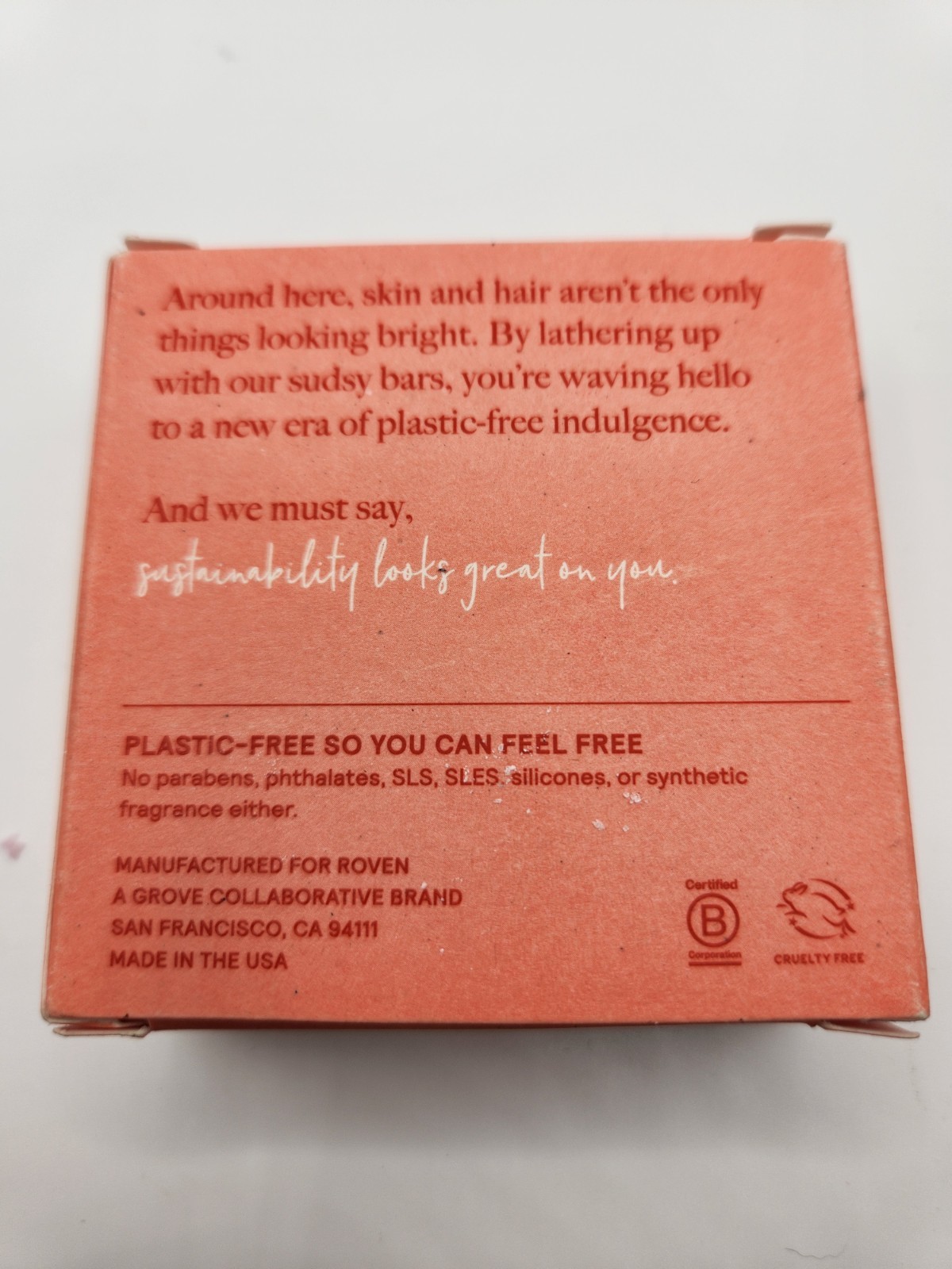 Roven Peach not Plastic Conditioner Bar 1.8oz Paraben Free – Made in USA