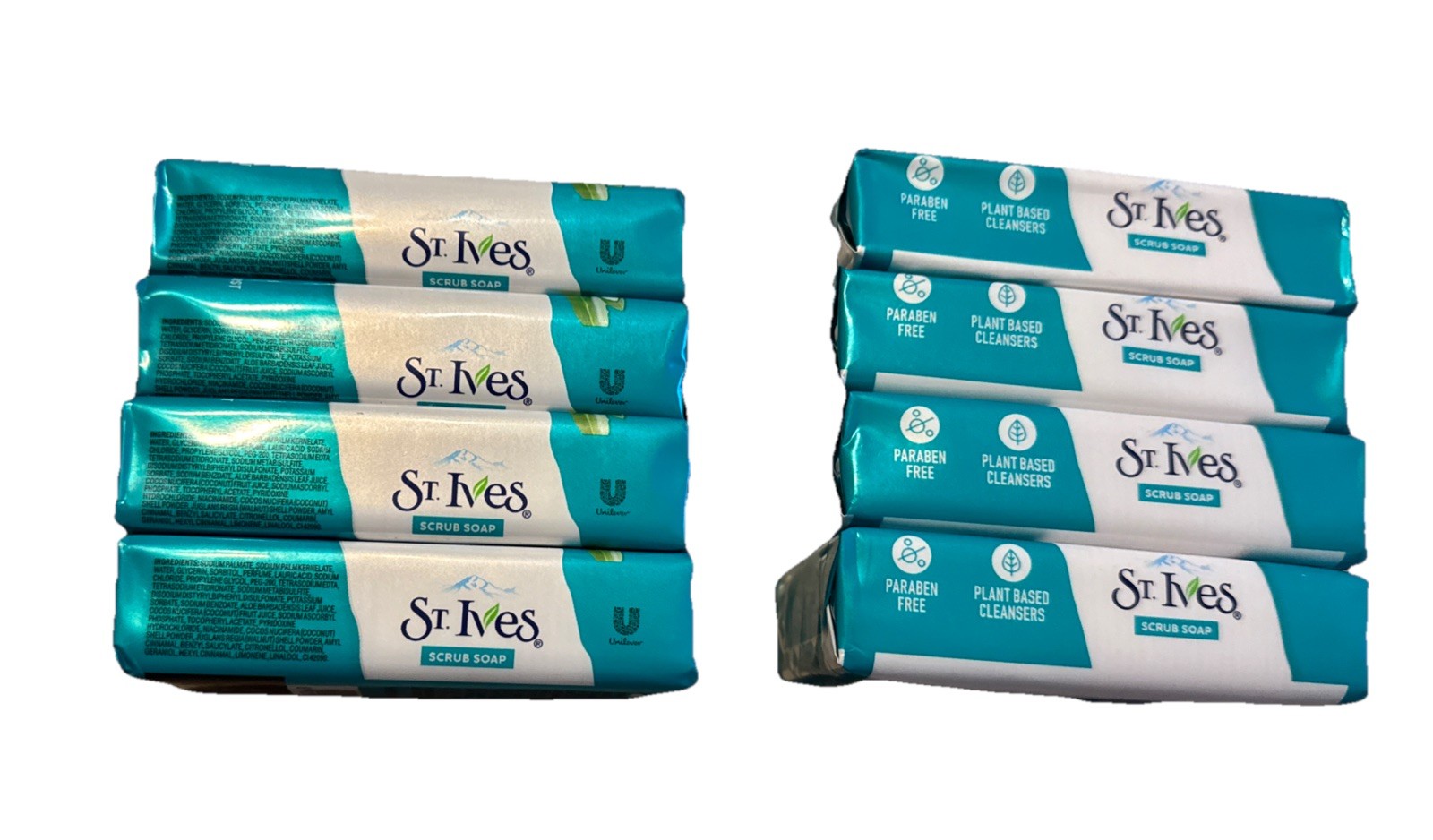 St. Ives’ Scrub Bar Soap with Coconut Water, Aloe, and Walnut 2 (4 Pack) 8 Bars