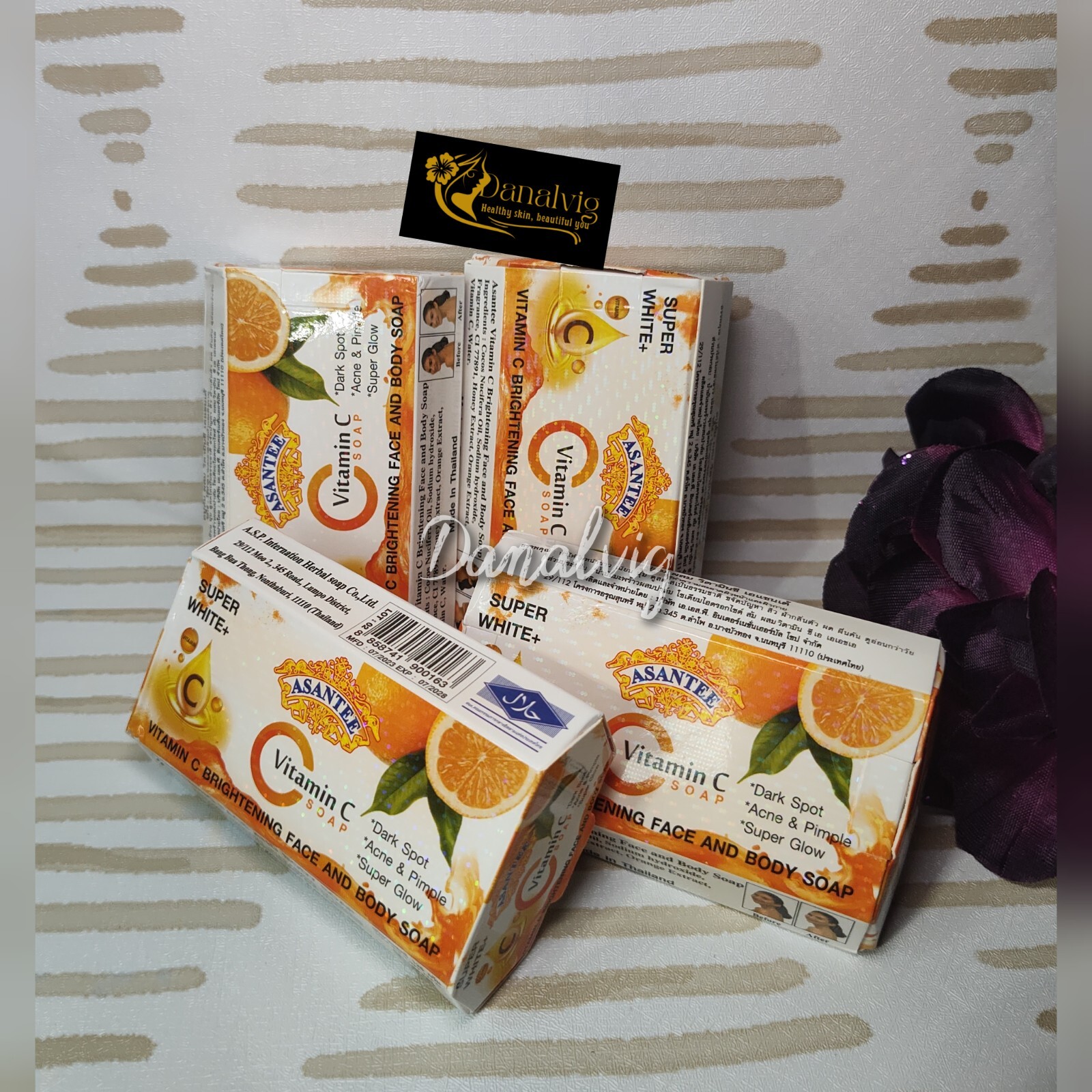 4 Bars x 125g Soap Vitamin C Asantee Face And body Brightening Soap Anti Acne