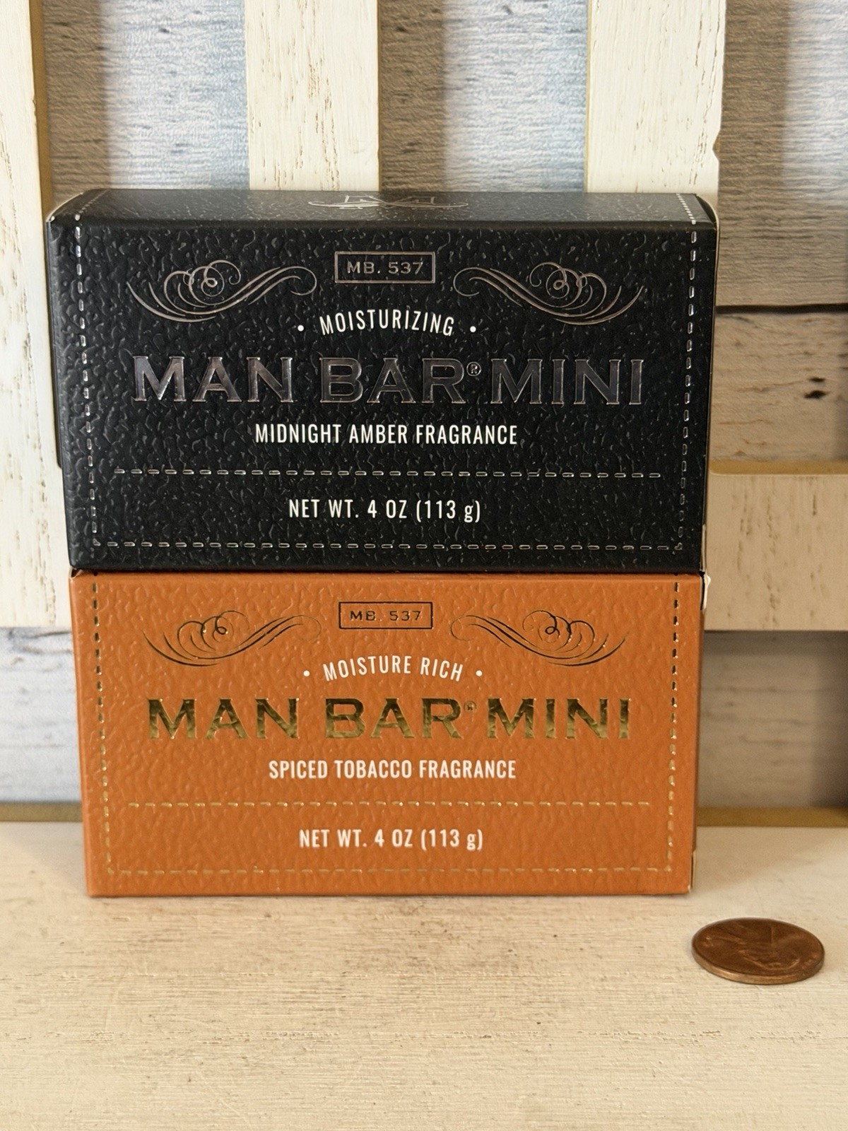 San Francisco Soap Co MAN BAR MINI Set X2 Midnight Amber & Spiced Tobacco NIB