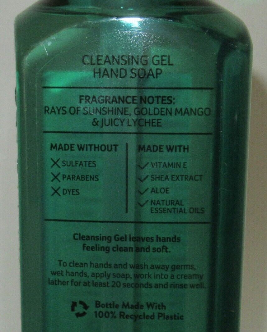 Bath & Body Works Cleansing Gel Hand Soap Lot Set of 2 RADIANT SKY mango lychee